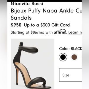 Gianvito Rossi Bijoux Puffy Napa Ankle-Cuff High-Heel Sandals